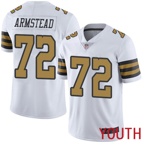 New Orleans Saints Limited White Youth Terron Armstead Jersey NFL Football #72 Rush Vapor Untouchable Jersey